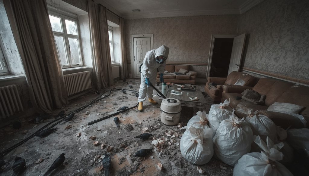 Уборка голубиного помета в квартире Минск